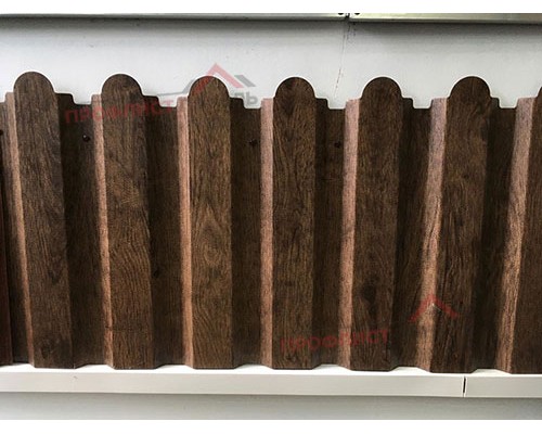 Профнастил фигурный С20 - 0,45 Окрас - В, Print Elite с пленкой Coffee Wood