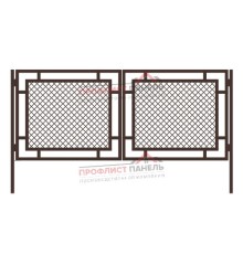 Ворота «Аврора» - каркас со сварной сеткой + 2 столба / RAL 8017 / 1.5м
