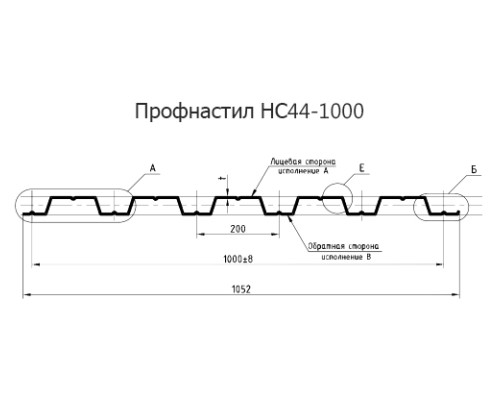Профнастил НС44-1000-0.5 AGNETA Copper/Copper Профнастил НС44-1000-0.5 AGNETA Copper/Copper