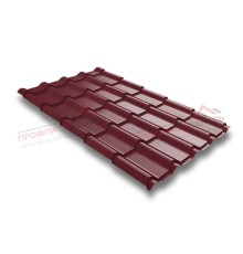Металлочерепица камея 0,5 Satin RAL 3005 красное вино