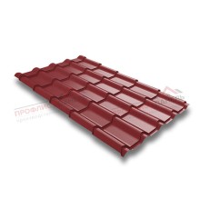 Металлочерепица камея 0,5 Satin RAL 3011 коричнево-красный