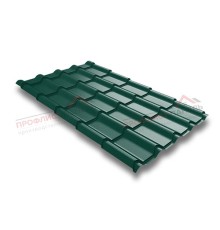 Металлочерепица камея 0,5 Satin RAL 6005 зеленый мох