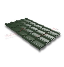 Металлочерепица камея 0,5 Velur RAL 6020 хромовая зелень