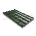 Металлочерепица камея 0,5 GreenCoat Pural matt RR 11 темно-зеленый (RAL 6020 хромовая зелень)