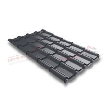 Металлочерепица камея 0,5 Velur RAL 7024 мокрый асфальт