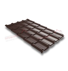 Металлочерепица камея 0,5 Velur RAL 8017 шоколад