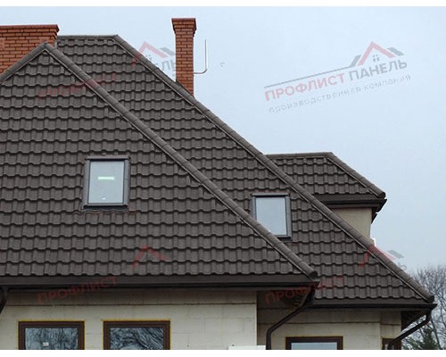 Металлочерепица камея 0,5 Rooftop Matte RR 32 темно-коричневый Металлочерепица камея 0,5 Rooftop Matte RR 32 темно-коричневый