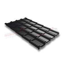 Металлочерепица камея 0,5 Velur RAL 9005 черный