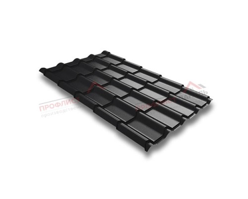 Металлочерепица камея 0,45 Drap RAL 9005 черный Металлочерепица камея 0,45 Drap RAL 9005 черный