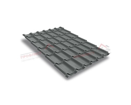 Металлочерепица классик плюс 0.5 Satin RAL 7005.