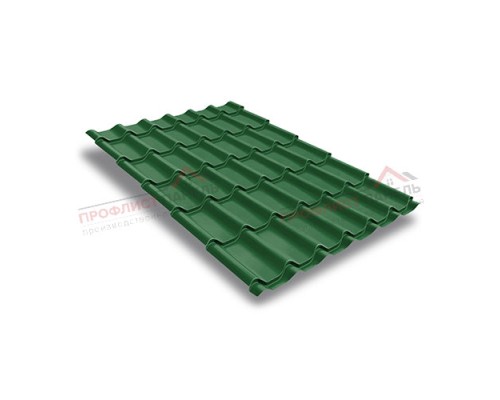 Металлочерепица классик плюс 0.5 Satin RAL 6002.