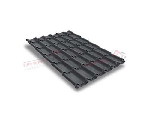 Металлочерепица классик плюс 0.5 Quarzit lite RAL 7024.