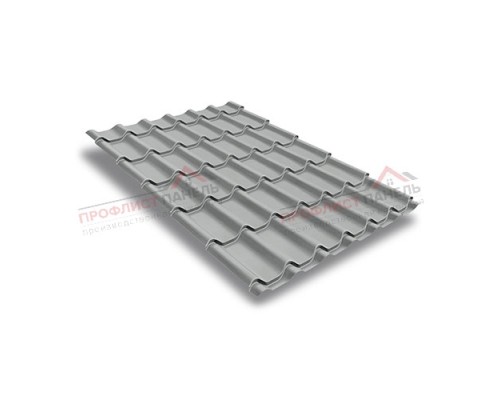 Металлочерепица классик 0,5 Satin RAL 9006 бело-алюминиевый