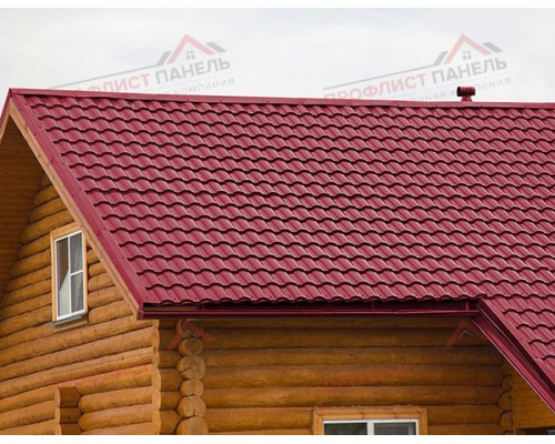 Металлочерепица кредо 0,45 PE RAL 3003 рубиново-красный