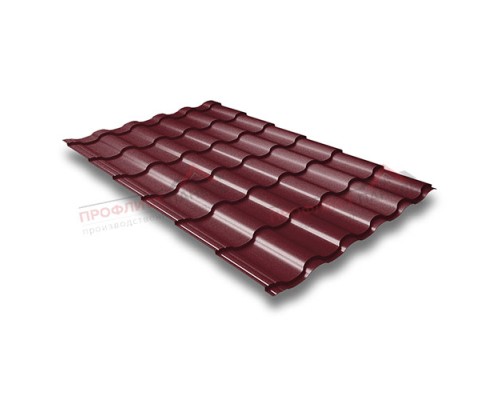 Металлочерепица кредо 0,45 Drap RAL 3005 красное вино