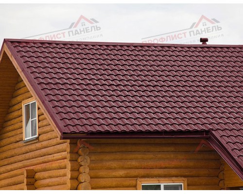 Металлочерепица кредо 0,45 Drap RAL 3005 красное вино