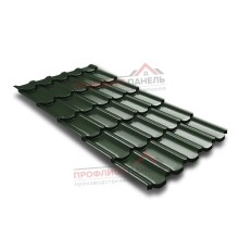 Металлочерепица квинта плюс c 3D резом 0,5 Velur20 RAL 6020 хромовая зелень.