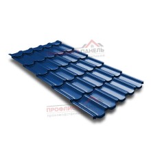 Металлочерепица квинта плюс c 3D резом 0,5 Satin RAL 5005 сигнальный синий.