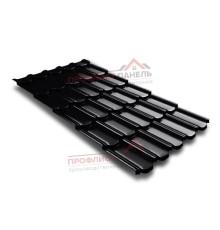 Металлочерепица квинта плюс c 3D резом 0,5 Velur20 RAL 9005 черный.