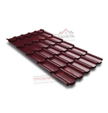 Металлочерепица квинта плюс c 3D резом 0,5 Quarzit RAL 3005 красное вино.