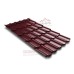 Металлочерепица квинта плюс c 3D резом 0,5 Satin RAL 3005 красное вино.