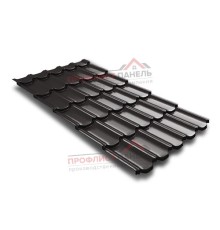 Металлочерепица квинта плюс c 3D резом 0,45 Drap RR 32 темно-коричневый.