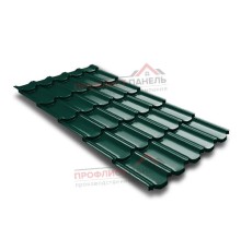 Металлочерепица квинта плюс c 3D резом 0,5 Quarzit RAL 6005 зеленый мох.