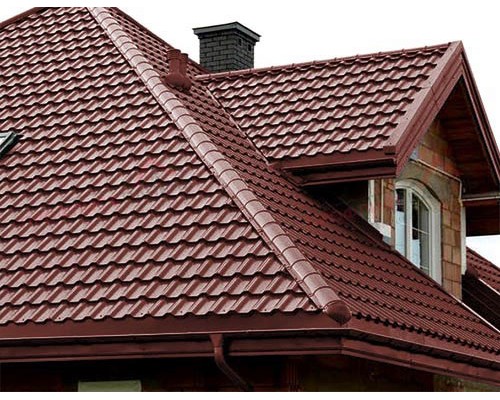 Металлочерепица квинта плюс 0,5 Satin RAL 3009 оксидно-красный