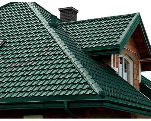 Металлочерепица квинта плюс 0,5 Satin RAL 6005 зеленый мох