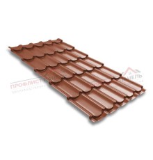 Металлочерепица квинта плюс 0,5 Velur RAL 8004 терракота