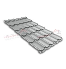 Металлочерепица квинта плюс 0,5 Satin RAL 9006 бело-алюминиевый