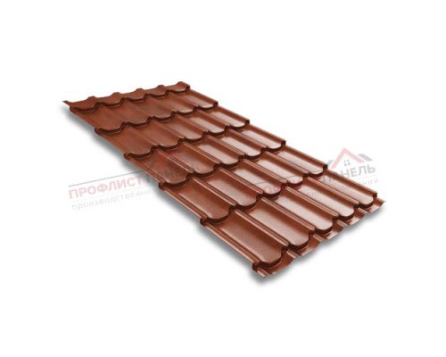 Металлочерепица квинта плюс 0,45 Safari Twincolor Brown