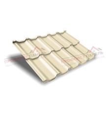 Металлочерепица модульная квинта Uno c 3D резом 0,5 Satin RAL 1015 светлая слоновая кость