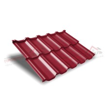 Металлочерепица модульная квинта Uno c 3D резом 0,45 PE RAL 3003 рубиново-красный