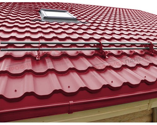 Металлочерепица модульная квинта Uno c 3D резом 0,45 PE RAL 3003 рубиново-красный