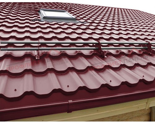 Металлочерепица модульная квинта Uno c 3D резом 0,5 Velur RAL 3005 красное вино