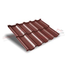 Металлочерепица модульная квинта Uno c 3D резом 0,5 Satin RAL 3009 оксидно-красный