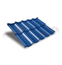Металлочерепица модульная квинта Uno c 3D резом 0,5 Satin RAL 5005 сигнальный синий