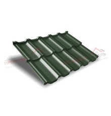 Металлочерепица модульная квинта Uno c 3D резом 0,5 Velur RAL 6020 хромовая зелень