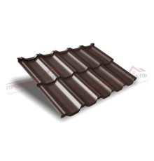 Металлочерепица модульная квинта Uno c 3D резом 0,5 Satin RAL 8017 шоколад