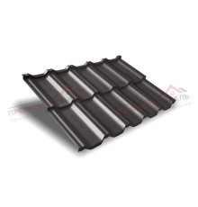 Металлочерепица модульная квинта Uno c 3D резом 0,45 Drap RR 32 темно-коричневый