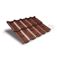 Металлочерепица модульная квинта Uno c 3D резом 0,45 Safari Twincolor Brown