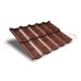 Металлочерепица модульная квинта Uno c 3D резом 0,45 Safari Twincolor Brown