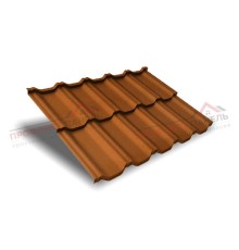 Металлочерепица модульная квинта Uno c 3D резом 0,5 Quarzit Cuprum Steel