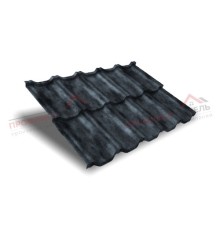 Металлочерепица модульная квинта Uno c 3D резом 0,45 Safari Grey