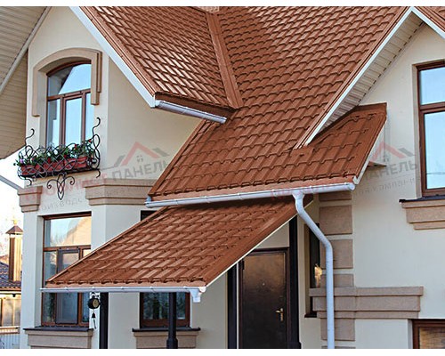 Металлочерепица квадро профи 0,5 Satin RAL 8004 терракота