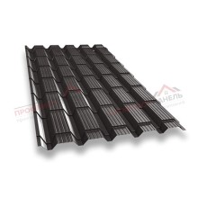 Металлочерепица квадро профи 0,45 Drap RR 32 темно-коричневый