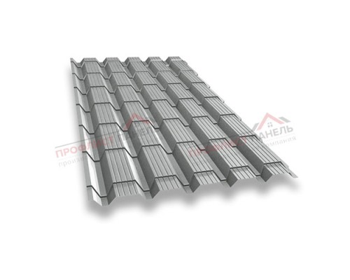 Металлочерепица квадро профи 0,45 PE RAL 9006 бело-алюминиевый