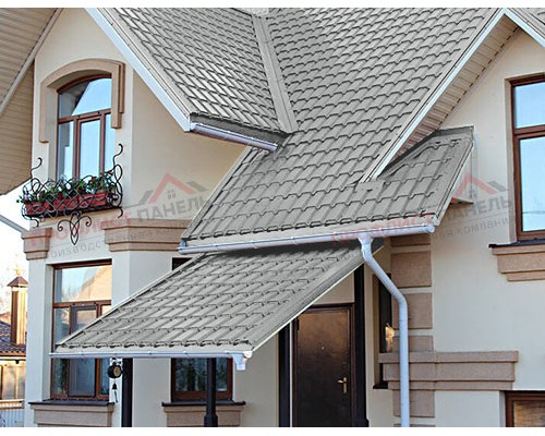 Металлочерепица квадро профи 0,45 PE RAL 9006 бело-алюминиевый