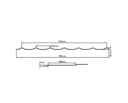 Металлочерепица Макси-0.5, Полиэстер RAL1015